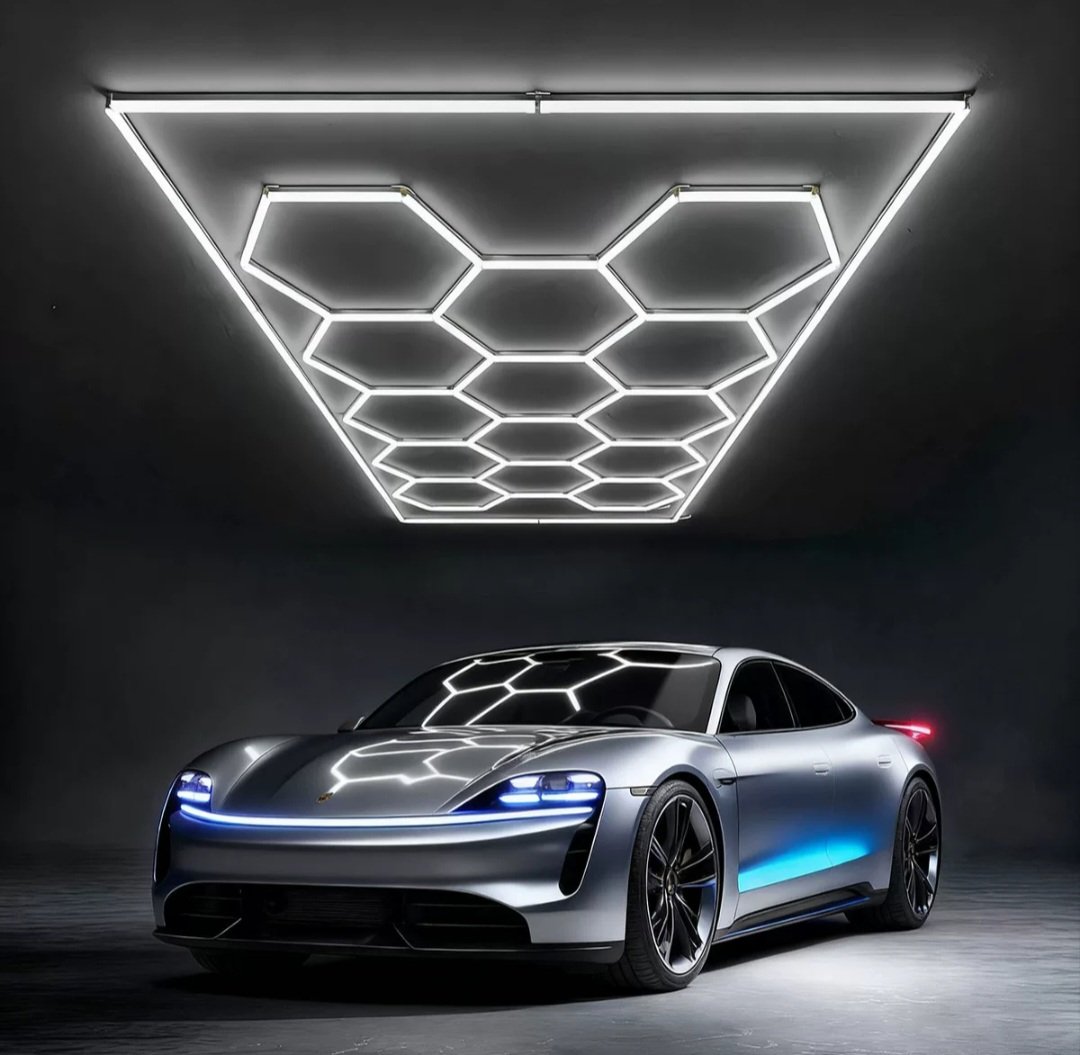 Led hexagonal car garage light Led hexagonal car garage light | detailing studio light | car wash light | hexagrid led light - Image 1