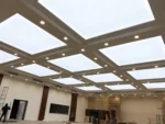 White plain stretch fabric ceiling light