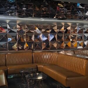 3d glass wall mirror diamond