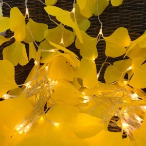 Artificial ginkgo leaves led decorative string light