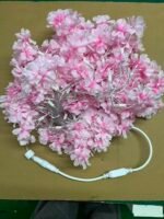 Pink peach blossom leaves artifical led decorative string light - Image 2