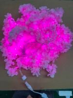 Pink peach blossom leaves artifical led decorative string light