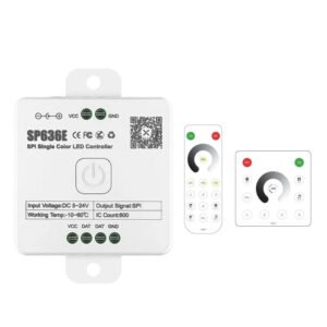 SP636E SPI Single Color LED Controller DC 5V 12V 24V 600 Pixel Light Bluetooth APP Dimmer & 2.4G RF Wireless Touch Remote Panel