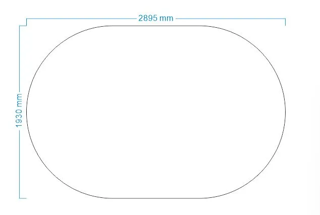 Newon design layout showing the oval setting-out axes and concentric 2CCT module passes for the Sapphire F-10 stretch fabric ceiling