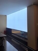 Led backlit stretch fabric wall light