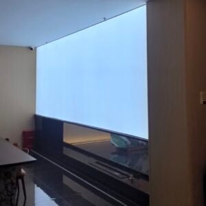 Led backlit stretch fabric wall light