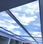 Custom printed stretch fabric ceiling light - Image 4
