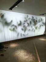 Led backlit stretch fabric biome printed wall light- newon