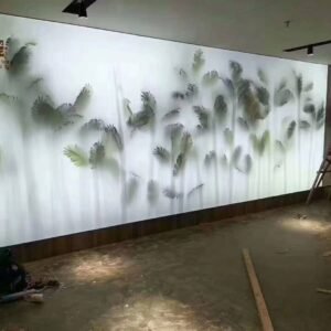 Led backlit stretch fabric biome printed wall light- newon