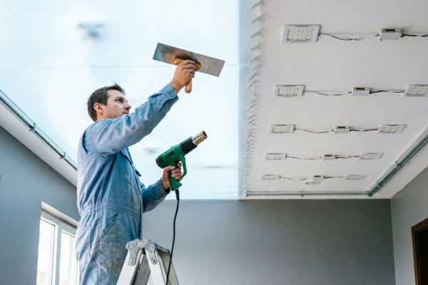 DIY tutorial- how to install stretch fabric ceiling lighting